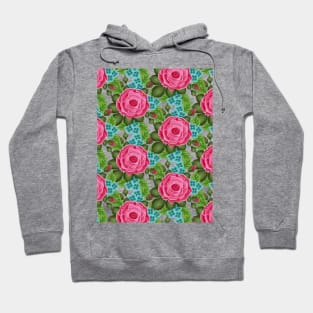 Botanical Rose Pattern Hoodie